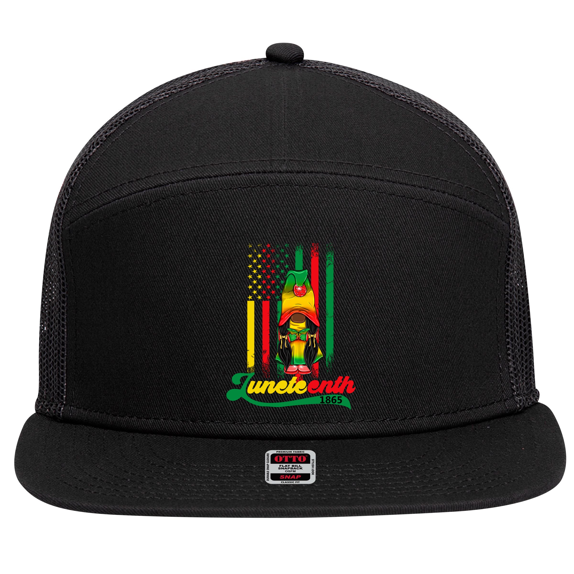 Junenth Independence Celebration Gift 7 Panel Mesh Trucker Snapback Hat