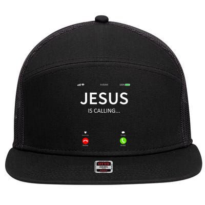 Jesus Is Calling Christian 7 Panel Mesh Trucker Snapback Hat