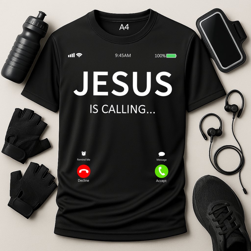 Jesus Is Calling Christian Cooling Performance Crew T-Shirt