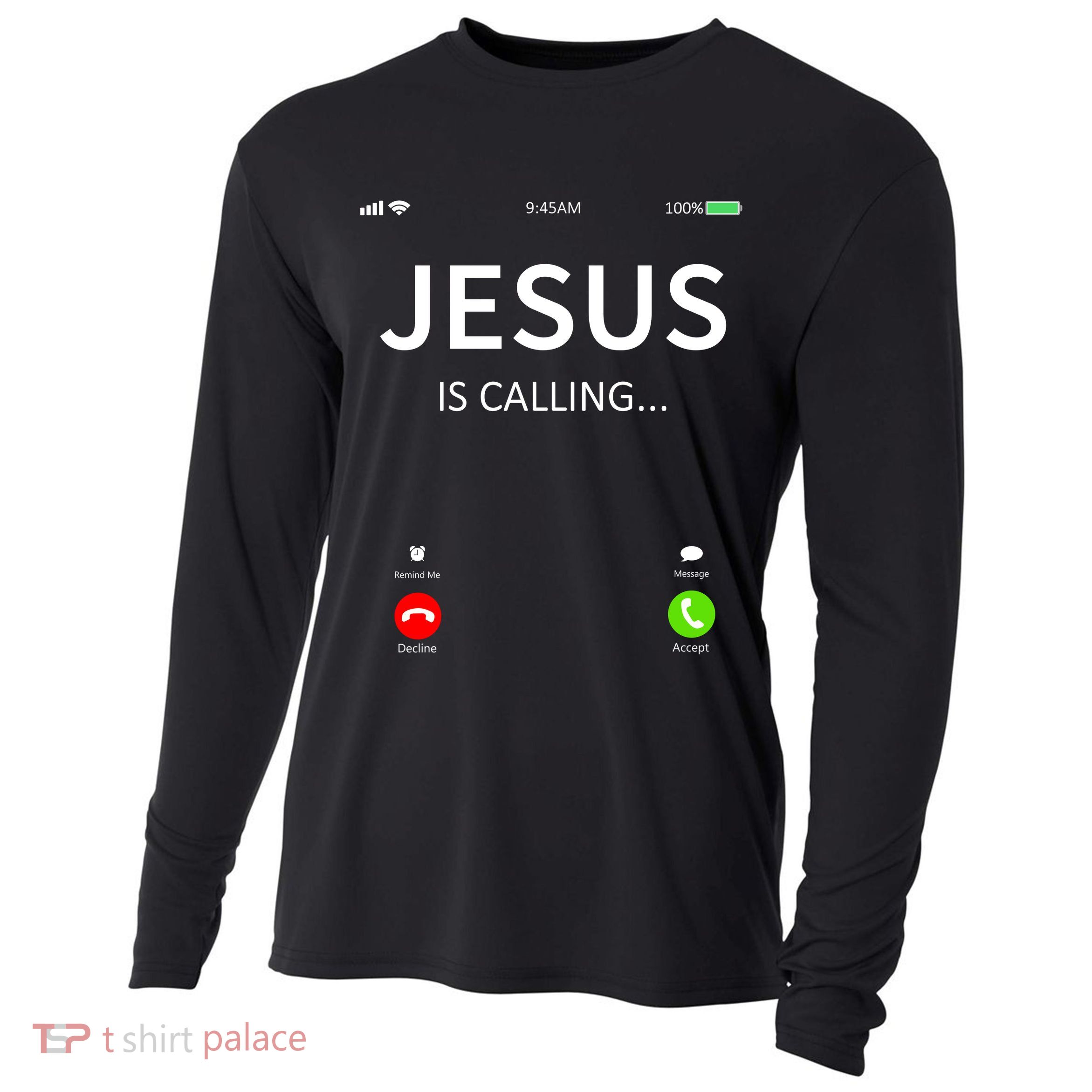 Jesus Is Calling Christian Cooling Performance Long Sleeve Crew