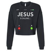 Jesus Is Calling Christian Cropped Pullover Crew