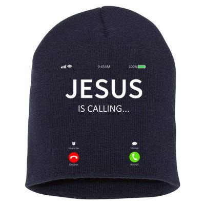 Jesus Is Calling Christian Short Acrylic Beanie