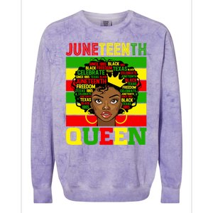 Juneteenth Independence Day Queen Freedom 1865 Mother's Day Cute Gift Colorblast Crewneck Sweatshirt