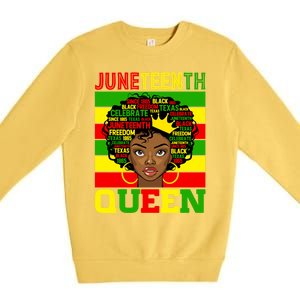 Juneteenth Independence Day Queen Freedom 1865 Mother's Day Cute Gift Premium Crewneck Sweatshirt