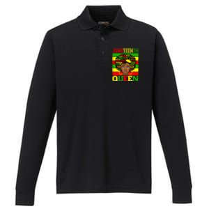 Juneteenth Independence Day Queen Freedom 1865 Mother's Day Cute Gift Performance Long Sleeve Polo