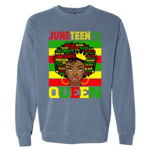 Juneteenth Independence Day Queen Freedom 1865 Mother's Day Cute Gift Garment-Dyed Sweatshirt