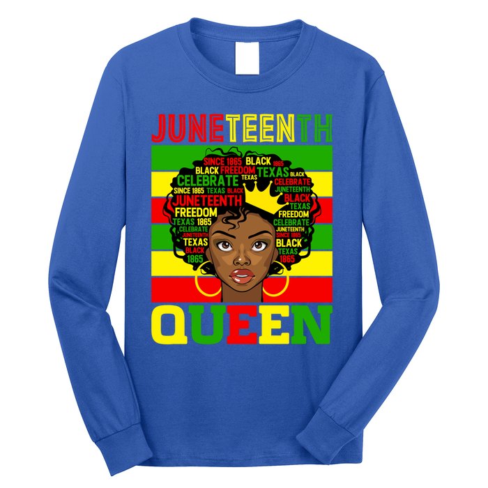 Juneteenth Independence Day Queen Freedom 1865 Mother's Day Cute Gift Long Sleeve Shirt