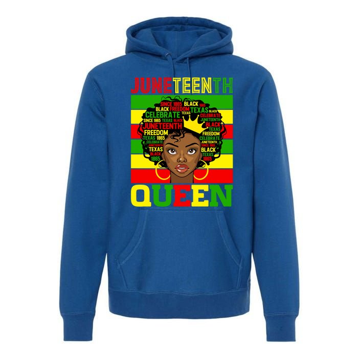 Juneteenth Independence Day Queen Freedom 1865 Mother's Day Cute Gift Premium Hoodie