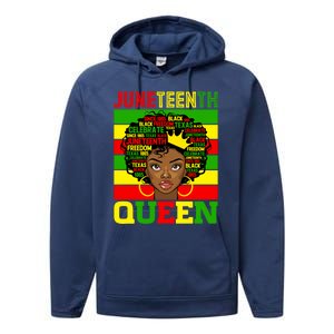 Juneteenth Independence Day Queen Freedom 1865 Mother's Day Cute Gift Performance Fleece Hoodie