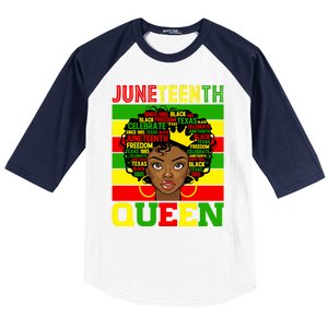 Juneteenth Independence Day Queen Freedom 1865 Mother's Day Cute Gift Baseball Sleeve Shirt