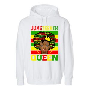 Juneteenth Independence Day Queen Freedom 1865 Mother's Day Cute Gift Garment-Dyed Fleece Hoodie