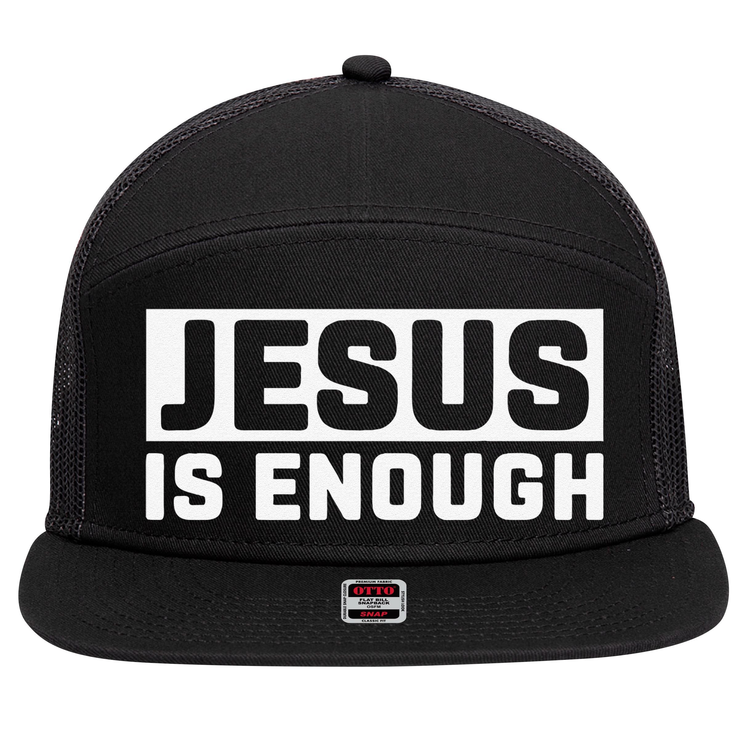 Jesus Is Enough Bible 7 Panel Mesh Trucker Snapback Hat