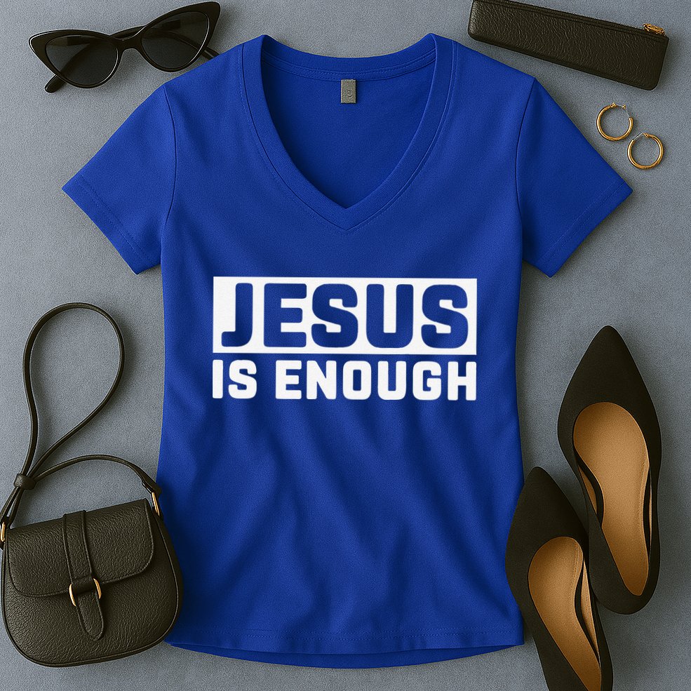 Jesus Is Enough Bible Women's V-Neck T-Shirt