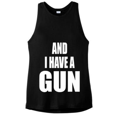 Junathrifts Its Four Loko Friday And I Have A Gun Ladies PosiCharge Tri-Blend Wicking Tank