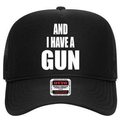 Junathrifts Its Four Loko Friday And I Have A Gun High Crown Mesh Back Trucker Hat