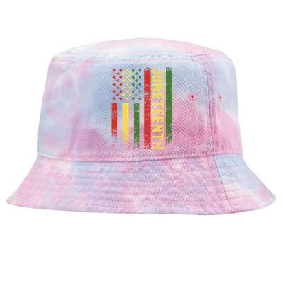 Juneteenth Independence Freedom Day Melanin African Usa Flag Cool Gift Tie-Dyed Bucket Hat