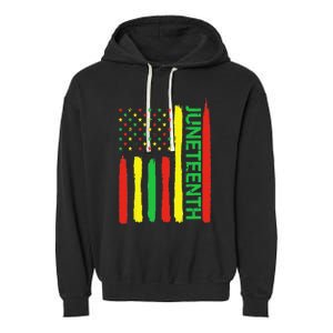 Juneteenth In Flag For Black History Day Black history Junet Garment-Dyed Fleece Hoodie