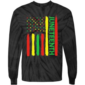 Juneteenth In Flag For Black History Day Black history Junet Tie-Dye Long Sleeve Shirt