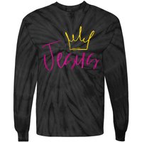 Jesus In Fuchsia Pink Gold Crown Christian Garments Tie-Dye Long Sleeve Shirt