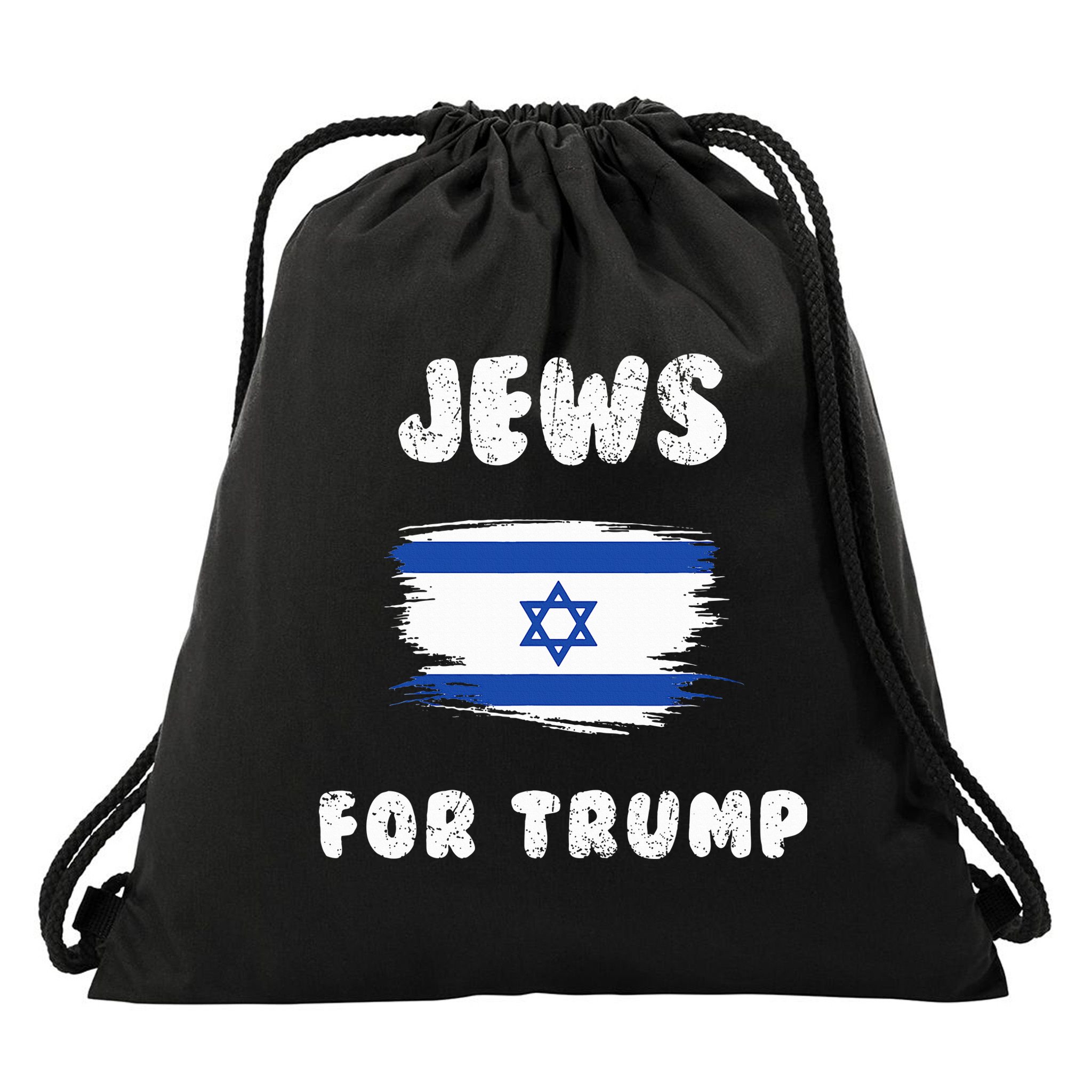 Jewish Israel Flag Jews for Trump  Drawstring Bag