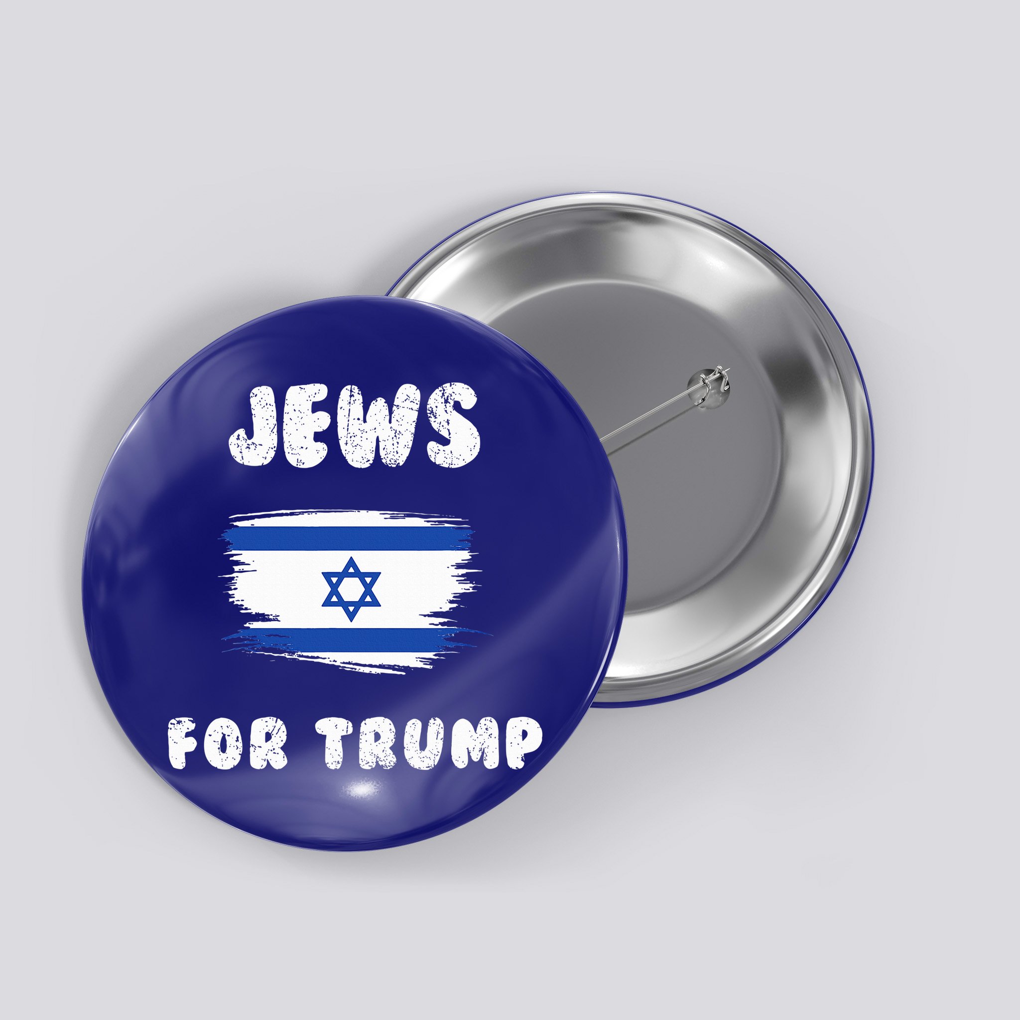 Jewish Israel Flag Jews for Trump  Button
