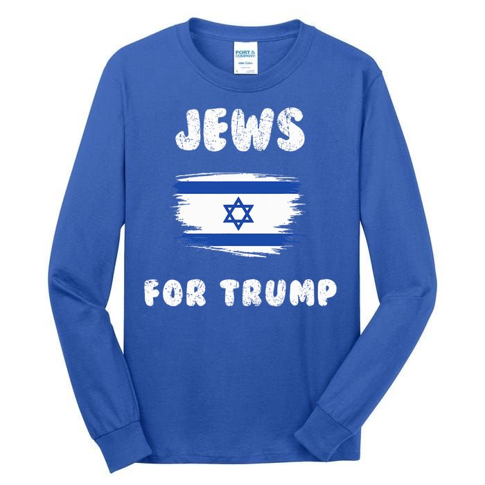 Jewish Israel Flag Jews for Trump  Tall Long Sleeve T-Shirt