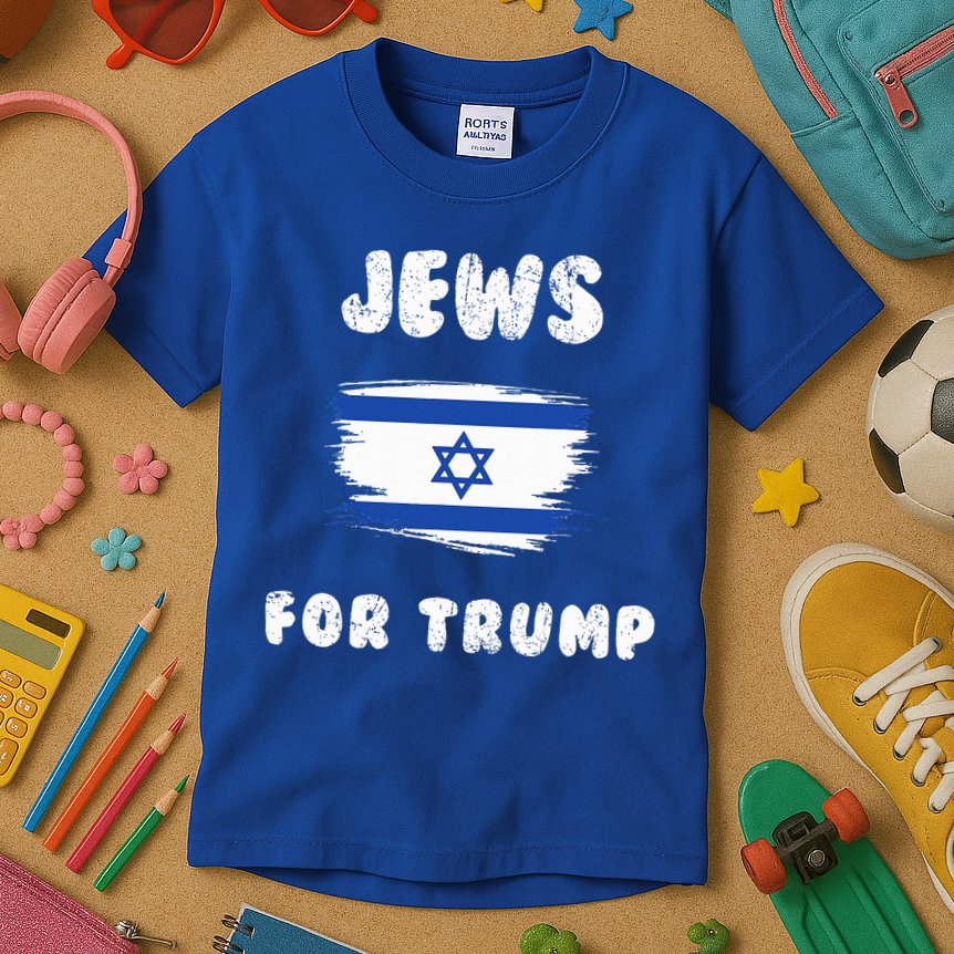 Jewish Israel Flag Jews for Trump  Kids T-Shirt