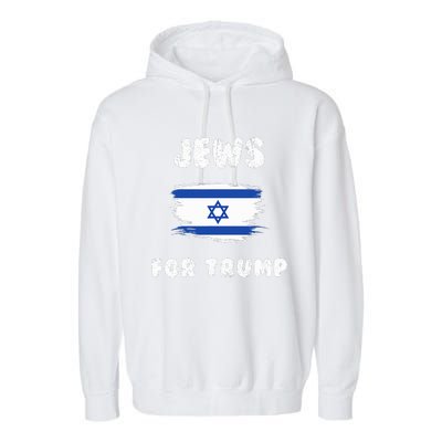 Jewish Israel Flag Jews for Trump  Garment-Dyed Fleece Hoodie