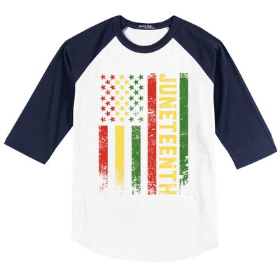 Juneteenth Independence Freedom Day Melanin African Usa Flag Gift Baseball Sleeve Shirt