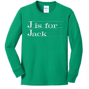 J Is For Jack Awesome Back To School Gift For Kids Kids Long Sleeve Shirt