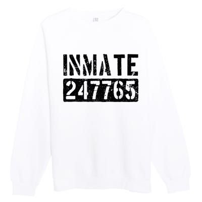 Jail Inmate Funny Prison Inmate Costume Premium Crewneck Sweatshirt