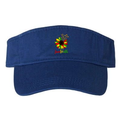 Junenth Independence Freedom Day Sunflower African Lover Cute Gift Valucap Bio-Washed Visor