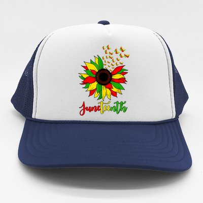 Junenth Independence Freedom Day Sunflower African Lover Cute Gift Trucker Hat