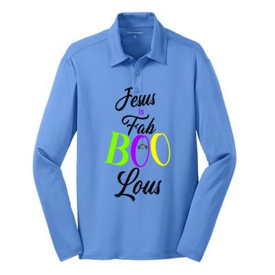 Jesus Is Fab Boo Lous Cool Gift Silk Touch Performance Long Sleeve Polo