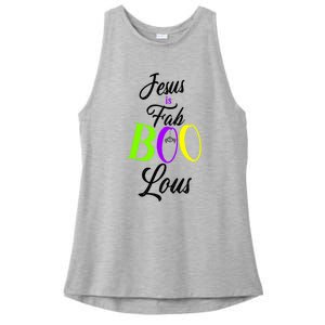 Jesus Is Fab Boo Lous Cool Gift Ladies PosiCharge Tri-Blend Wicking Tank