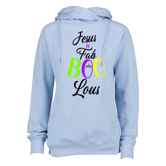 Jesus Is Fab Boo Lous Cool Gift Womens Funnel Neck Pullover Hood