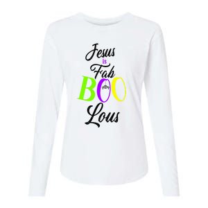 Jesus Is Fab Boo Lous Cool Gift Womens Cotton Relaxed Long Sleeve T-Shirt