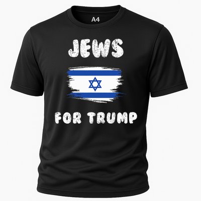 Jewish Israel Flag Jews for Trump  Cooling Performance Crew T-Shirt