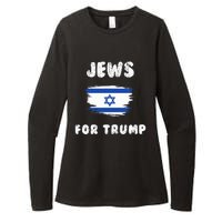 Jewish Israel Flag Jews for Trump  Womens CVC Long Sleeve Shirt