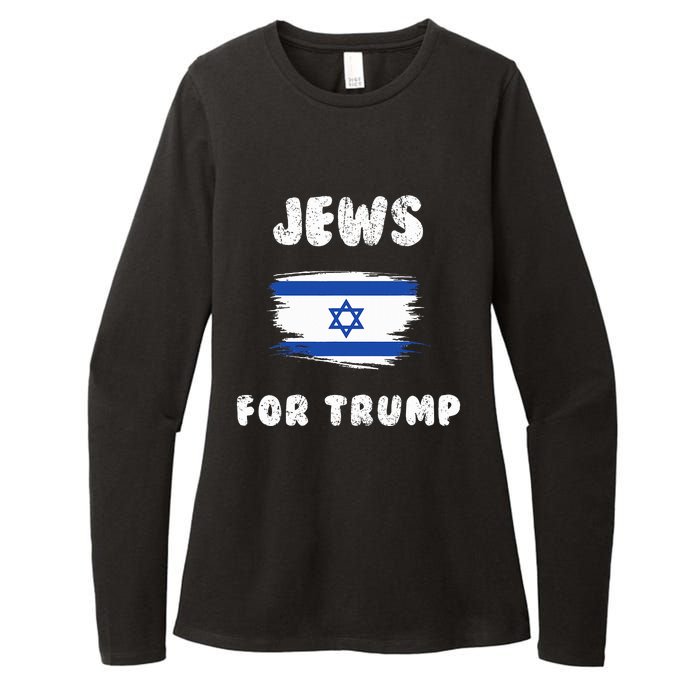 Jewish Israel Flag Jews for Trump  Womens CVC Long Sleeve Shirt