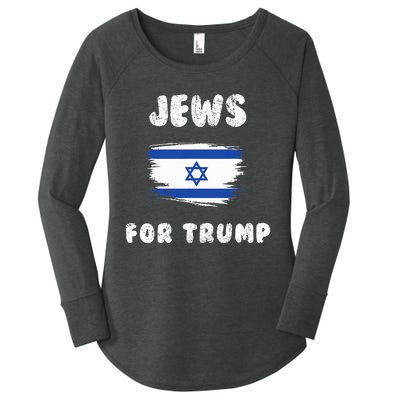 Jewish Israel Flag Jews for Trump  Women's Perfect Tri Tunic Long Sleeve Shirt