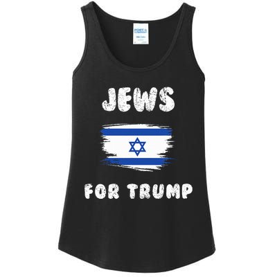 Jewish Israel Flag Jews for Trump  Ladies Essential Tank