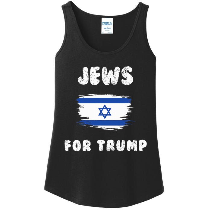 Jewish Israel Flag Jews for Trump  Ladies Essential Tank