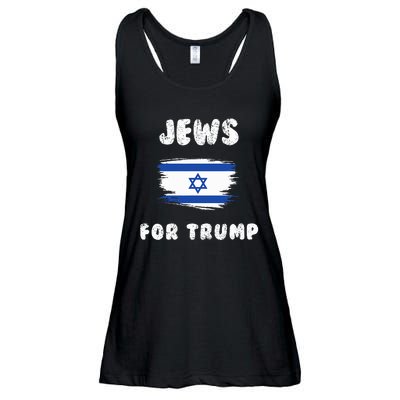 Jewish Israel Flag Jews for Trump  Ladies Essential Flowy Tank