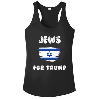 Jewish Israel Flag Jews for Trump  Ladies PosiCharge Competitor Racerback Tank