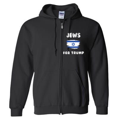 Jewish Israel Flag Jews for Trump  Full Zip Hoodie