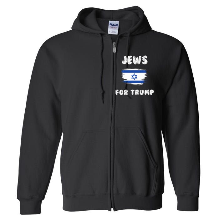 Jewish Israel Flag Jews for Trump  Full Zip Hoodie