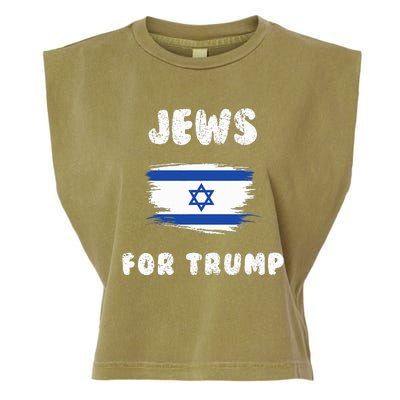 Jewish Israel Flag Jews for Trump  Garment-Dyed Women's Muscle Tee