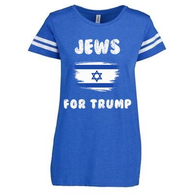 Jewish Israel Flag Jews for Trump  Enza Ladies Jersey Football T-Shirt