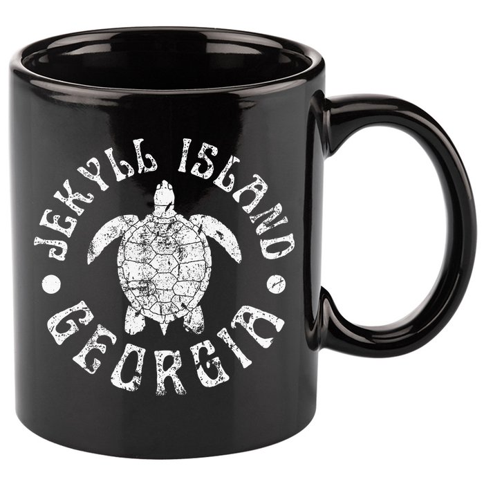 Jekyll Island Georgia Beach Sea Turtle Summer Vacation 11oz C Handle Ceramic Mug